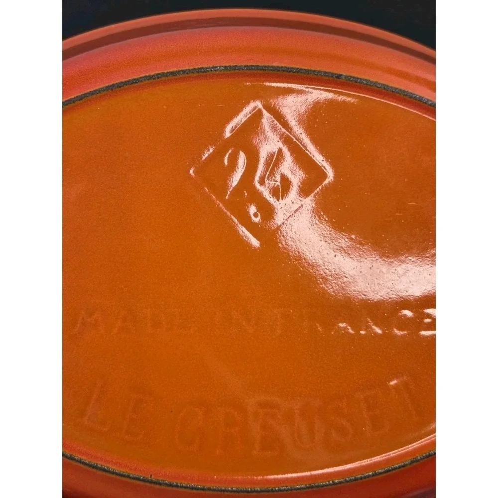 Vintage Le Creuset #24 Orange Au Gratin Oval‎ Baking Dish Made In France